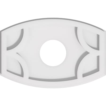 Ekena Millwork Kailey Architectural Grade PVC Ceiling Medallion, 12"W x 8"H x 3"ID x 6 1/2"C x 1"P, One-Piece CMP12X8KY-03000